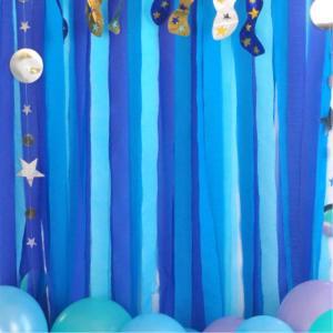 롤스트리머 블루 3p 파티커튼 백드롭 생일 배경장식 가랜드 분위기업 기념일