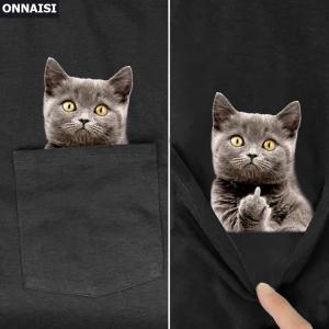 고양이 강아지 티셔츠 프린트 반팔 뻑큐 라운드 오버핏 티 남여공용 여자 남성