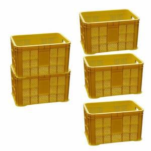 사각 컨테이너 박스 과일 노란 콘티 운반 상자 5개