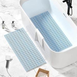 고품질 흡입 컵 욕실 깔개가있는 긴 TPE 목욕 매트 안전 미끄럼 방지 샤워 매트 욕조 발