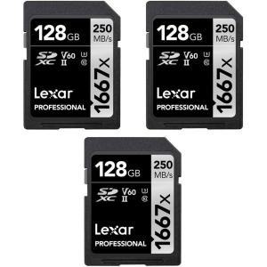렉사 LSD128CBNA1667 프로페셔널 SDHC/SDXC 1667x UHS-II 128GB 메모리카드 (3팩)