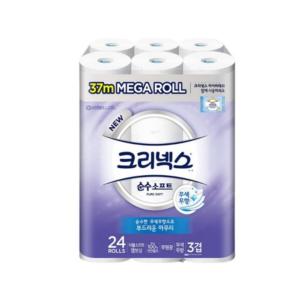 유한킴벌리 크리넥스 순수 소프트 화장지 37m 24롤 x 1팩 두루마리