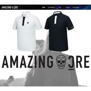 골프웨어 어메이징 크리 기능성 메쉬 스판 골프 카라 반팔 티셔츠