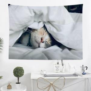 침대 위의 고양이 대형 패브릭포스터 150x130