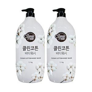 애경 샤워메이트 내추럴 클린코튼 바디워시 1.2kg 2개