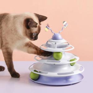 누리펫 4단캣타워 고양이 서킷 트랙볼 공놀이 장난감 (360도나비)