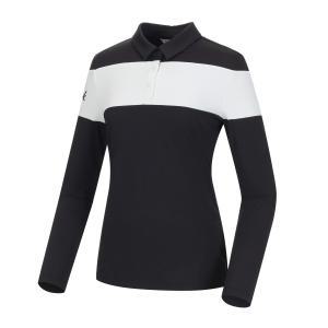 [볼빅] 여성 골프 컬러블럭 카라 티셔츠 VLTSMD99_BK