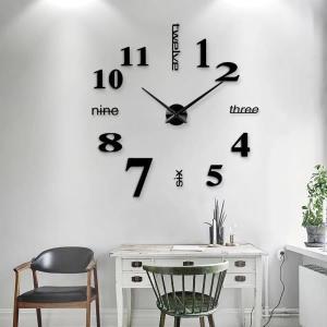 거실인테리어시계 큰벽시계 아크릴 스티커 석영 홈 장식, 현대 DIY 대형 시계, 독특한 선물, 27/47 인치,