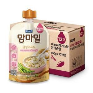 맘마밀 안심이유식 아스파라거스 닭가슴살 100g 10팩 ._MC