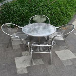 카페 야외 테이블 테라스 알루미늄 경량 의자 원형 럭셔리