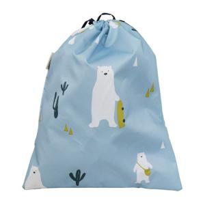 [더해피] 핸드메이드 조리개 가방 : 캐릭터 백곰-스카이 피크닉 학교 파우치