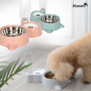 써티이얼즈 강아지 고양이 스테인레스 반자동 급수기 물그릇 밥그릇