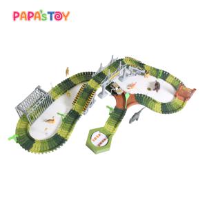 [파파스토이]다이노 트랙 어드벤처 트랙카 베이직 220pcs 자동차 레일 장난감 공룡파크