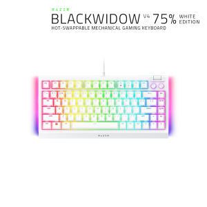 레이저코리아 블랙위도우 V4 75% 화이트 한글 BlackWidow V4 75% White KR 게이밍 키보드