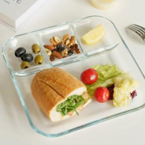 [신세계몰]강화유리 내열 어린이 성인 식단 식판 가정 어린이집 식판 오븐 렌지 사용