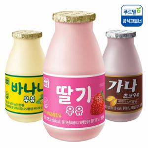 [S]푸르밀 8+8+8 가나초코우유+바나나우유+딸기우유 (총 24개입)