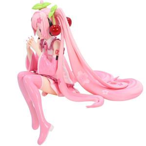 후류 보컬로이드 하츠네 미쿠 사쿠라 누들 스토퍼 피규어 장난감  애니메이션 핑크 원피스 PVC 모델 액션