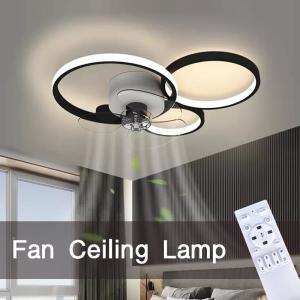 모던 LED 선풍기 천장 램프 샹들리에, 거실 침실 어린이 방 리모컨 조명 기구