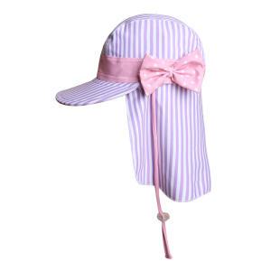 플랩캡 라벤더 리본 수영 여름 모자