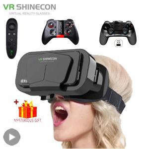 Shinecon VR 안경 3D 헤드셋 가상 현실 장치 헬멧 Viar 렌즈 스마트 폰용 고글 휴대 전화 컨트롤러