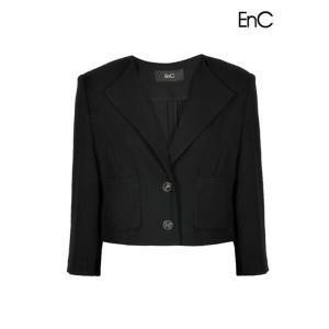 [하프클럽/이앤씨]EnC 블랙 트위드 숏 자켓 ENJK32412W