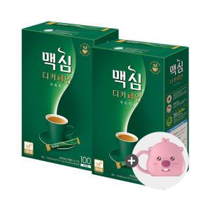 맥심 디카페인 믹스 100Tx2+머그 잔망루피