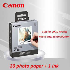 캐논 XS-20L QX-10 프린터용 셀피 스퀘어 컬러 잉크 슈트 1 호환 카트리지 인화지 20 매 85x72mm