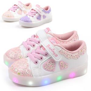 글리터 유아 아동 키즈 초등 여아 LED 불빛 라이팅 운동화 신발 150-200
