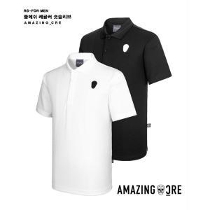 골프웨어 어메이징 크리 기능성 쿨메쉬 스판 레귤러 골프 카라 반팔 티셔츠