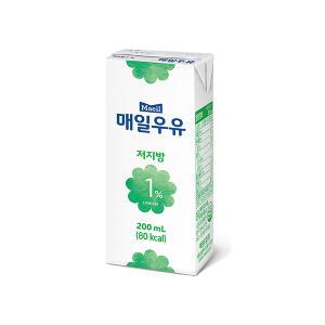 매일우유 멸균 저지방 우유 1프로 200ml x 48팩