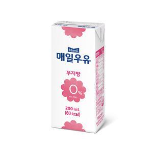 매일우유 멸균 무지방 우유 0프로 200ml x 48팩