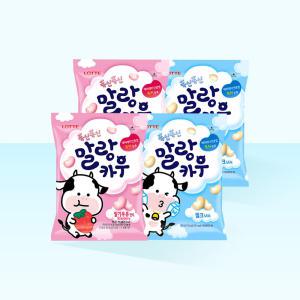 롯데제과 말랑카우 158g 밀크2개+딸기우유2개 /대용량