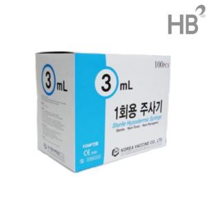 한국백신주사기3cc24G19mm(3/4) / 일회용멸균주사기