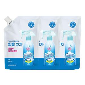 온더바디 발을씻자 코튼풋샴푸 리필 500ml 쿨링, 3개