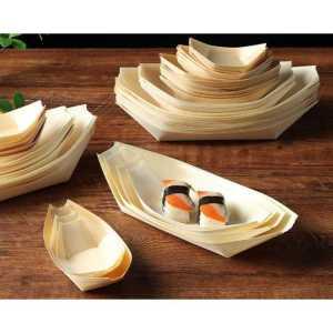 타코야끼 접시 일회용 나무 배 모양 그릇 종이배 스시