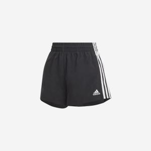 (W) 아디다스 삼선 우븐 쇼츠 블랙 - KR 사이즈 Adidas 3-Stripes Woven Shorts Black Sizing 스포츠 트레