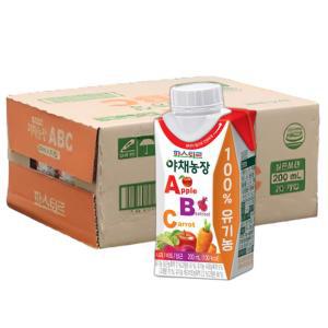 파스퇴르 유기농 100% 실온 야채농장 ABC 주스 200ml (20팩)