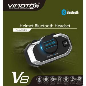 Vimoto V8 영어 버전 오토바이 헬멧 인터콤, 블루투스 호환 헤드셋, 소음 감소, 양방향 라디오, 이지 라이
