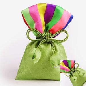 이햐 초록비단복주머니1개 복주머니선물 새뱃돈복주머니 전통선물포장 포장복주머니 복주머니가방