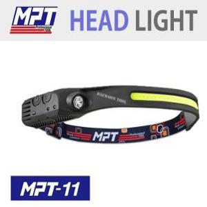 MPT 헤드랜턴 LED라이트 USB충전 모션센서 생활방수 (안전모 고리 4개+케이스+비너고리) 포함 MPT-11