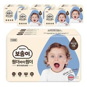 보솜이 원더바이원더 팬티형 기저귀 6단계 XXL 점보형 팬티 남아용 108매