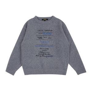 [블루테일](광주신세계)AXH3SW01GY 자수 레터링 그레이 스웨터