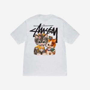 [정품] 스투시 키튼 티셔츠 화이트 Stussy Kittens T-Shirt White 오버핏반팔 언더 이너티셔츠 커플267799