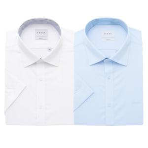 [예작셔츠] 반소매 슬림핏 스판 솔리드 배색 4MS251