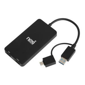 USB to HDMI 듀얼 컨버터 C타입 A타입 컴퓨터 노트북 PC 외장 비디오 카드 듀얼 모니터 확장 분배기 /USB3.0 외장형 그래픽 어댑터 NX1316