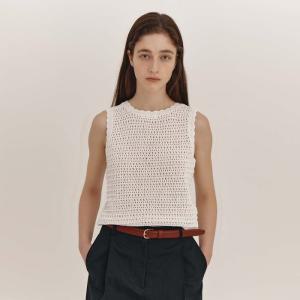 더 라이 Crochet Knit Vest White