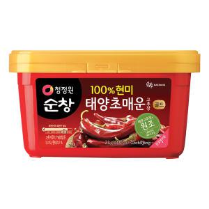 [소비기한 임박] 청정원 순창 태양초 현미 매운고추장, 2kg, 1개