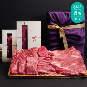 [품질보장]1++(9) 한우 선물세트 1kg/ 1.4kg (등심, 채끝, 안심, 차돌박이, 갈비살, 살