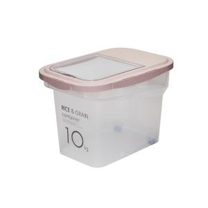 씨밀렉스 쌀통 라이스키퍼, 투명 핑크, 10kg (제습제+계량컵 포함)