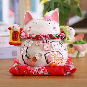 인테리어장 오브제 일본 ManekiNeko 세라믹 행운의 고양이 풍수 조각상 도자기 돈 상자 가정 장식 비즈니스